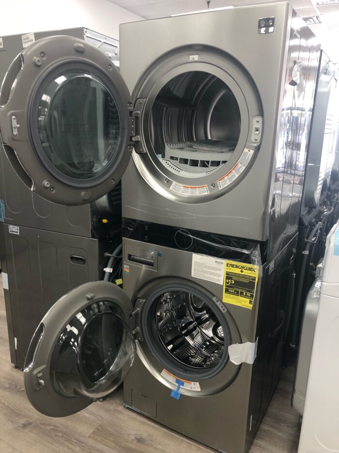 STUDIO Single Unit Front Load WashTower with Center Control 5.0 cu. ft. Washer and 7.4 cu. ft. Electric Dryer