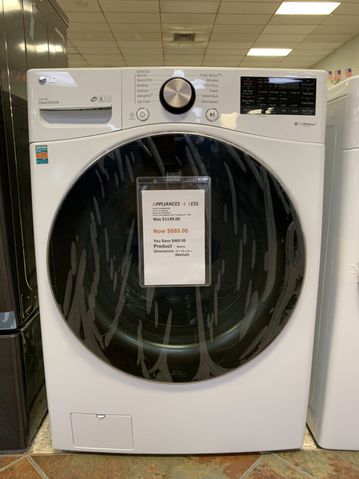 LG 4.5 Cu. Ft. White Front Load Washer WM4000HWA