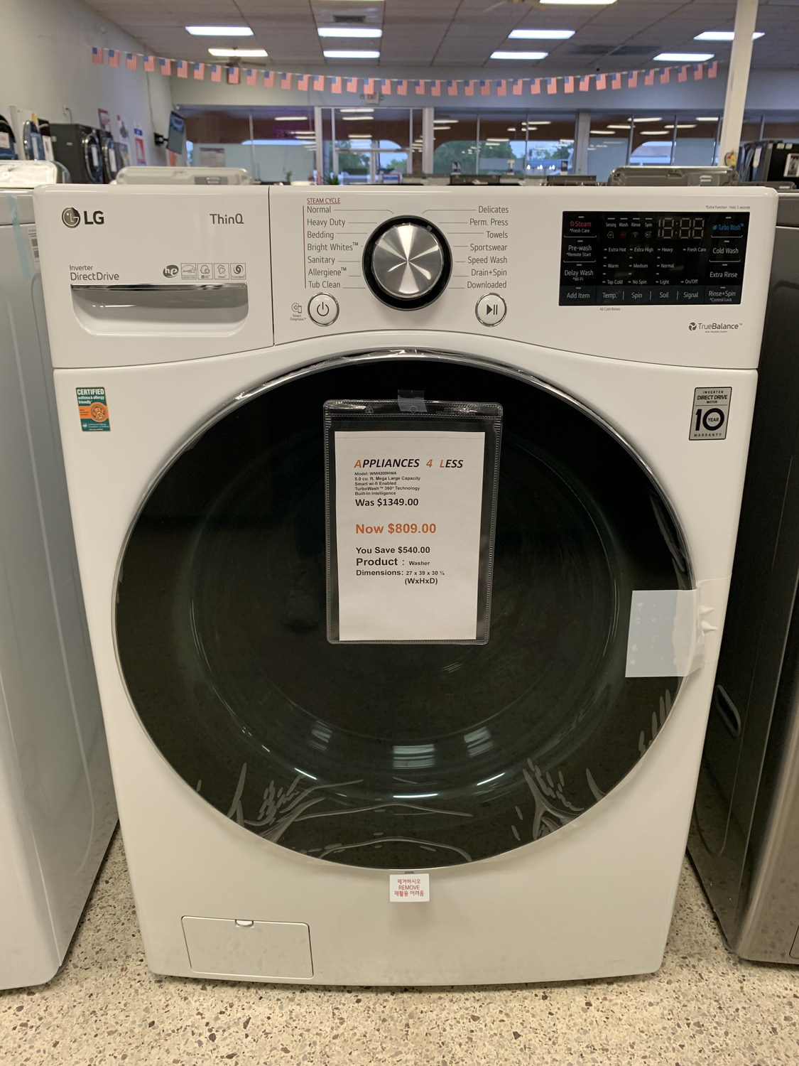 WM4000HBA by LG - 4.5 cu. ft. Ultra Large Capacity Smart wi-fi Enabled  Front Load Washer with TurboWash™ 360° and Built-In Intelligence